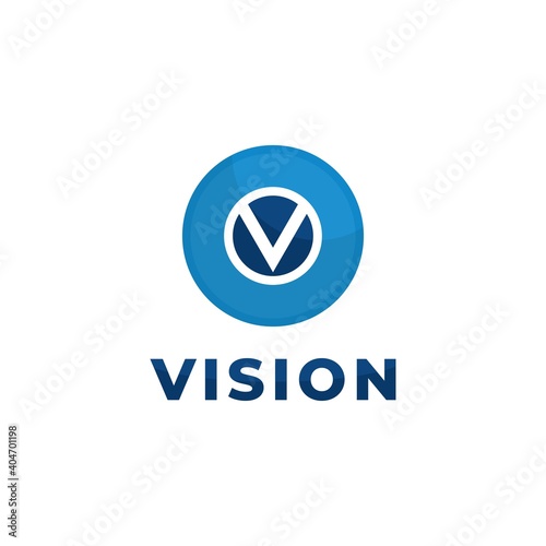 letterV Abstract vision blue logo design Vector 