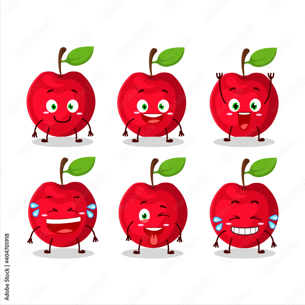 Cartoon character of cherry with smile expression Cartoon character of cherry with smile expression