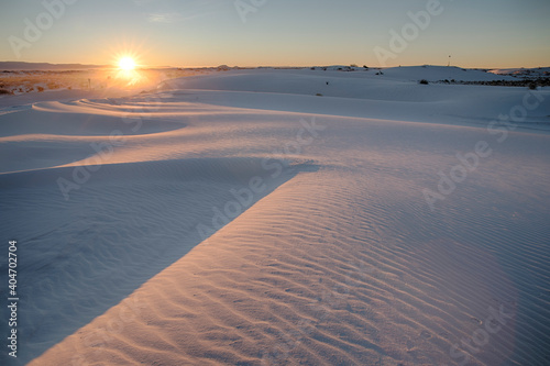 The sunrise in White Sands National Park