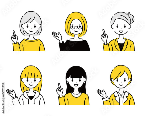 女性　案内　複数