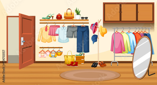 Interior design of dressing room background