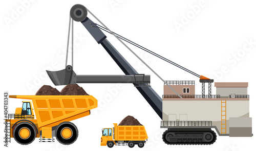 Articulated dump truck mining