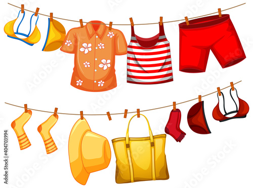 Isolated clothes hanging on white background