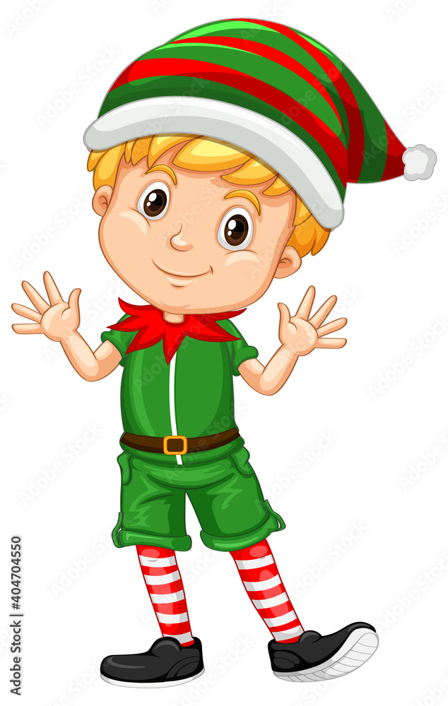 Cute boy wearing Christmas costumes cartoon character Cute boy wearing Christmas costumes cartoon character