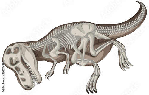  Full dinosaur skeletons on white background © blueringmedia