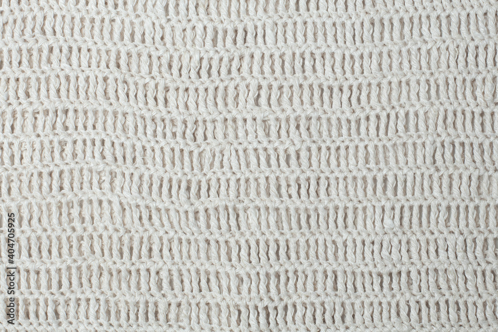 Natural linen crochet fabric, back post double crochet, horizontal photo Natural linen crochet fabric, back post double crochet, horizontal photo