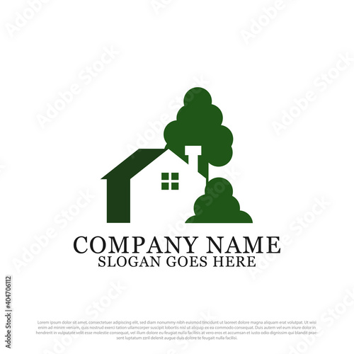 Green House real estate logo design inspiration, best for business and company logo
