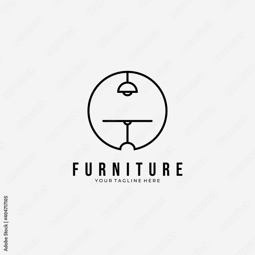 Minimalist Furniture Table and Lamp Logo Vector Illustration Design Line Art Emblem, Office Clever Logo Design Minimalist Furniture Table and Lamp Logo Vector Illustration Design Line Art Emblem, Office Clever Logo Design