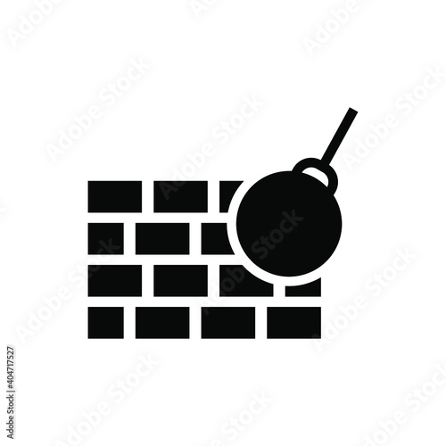 Wrecking ball icon vector graphic illustration