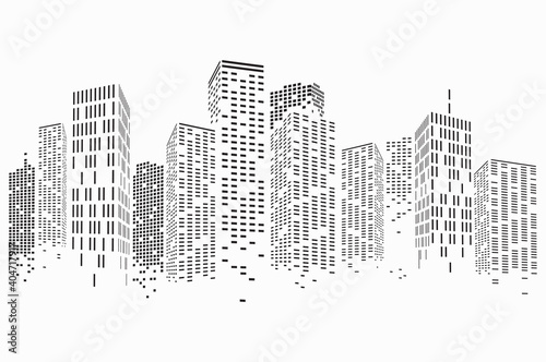 Abstract City Scene buildings  illustration vector