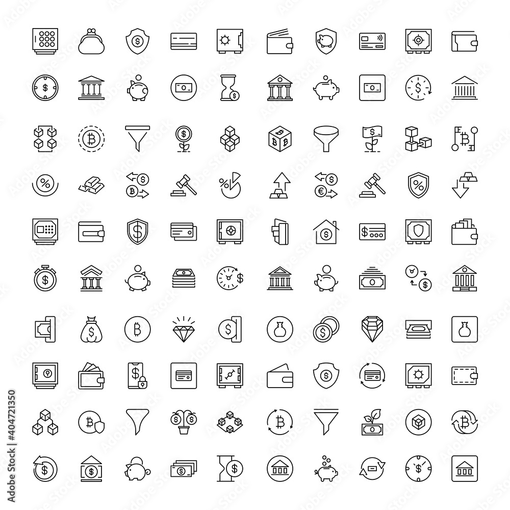 Finance design icons set. Finance design icons set.