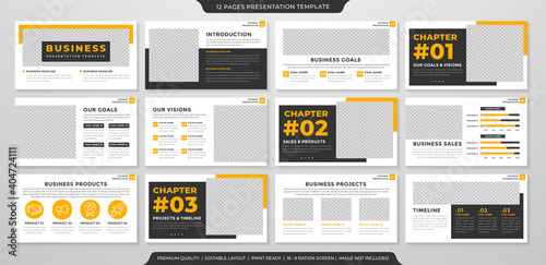 business presentation template with clean and minimalist style use for business profile and annual report