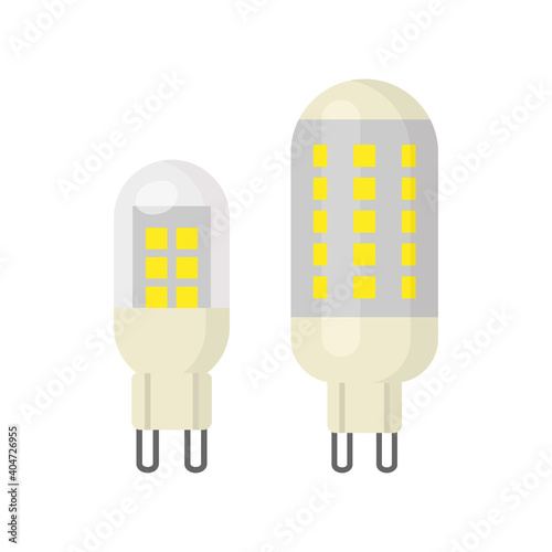 LED light lamp bulb vector colorful icon set, isolated on white background photo