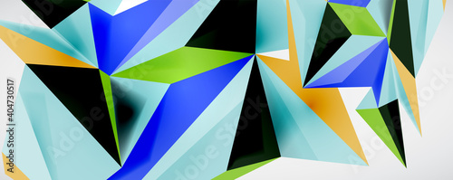 Vector triangle geometric backgrounds. Low poly 3d shape on light backdrop. Vector illustration for covers  banners  flyers and posters and other designs