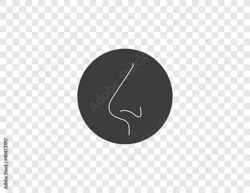 Body, nose, smell icon. Vector illustration, flat.