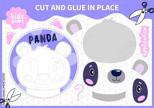 Children board animal game applique cut and glue in place for preschoolers and primary school students worksheets.Page read and match for kids educational book