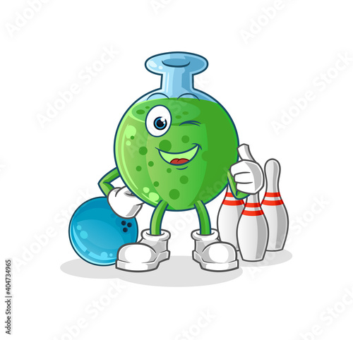 chemical glass play bowling illustration. character vector