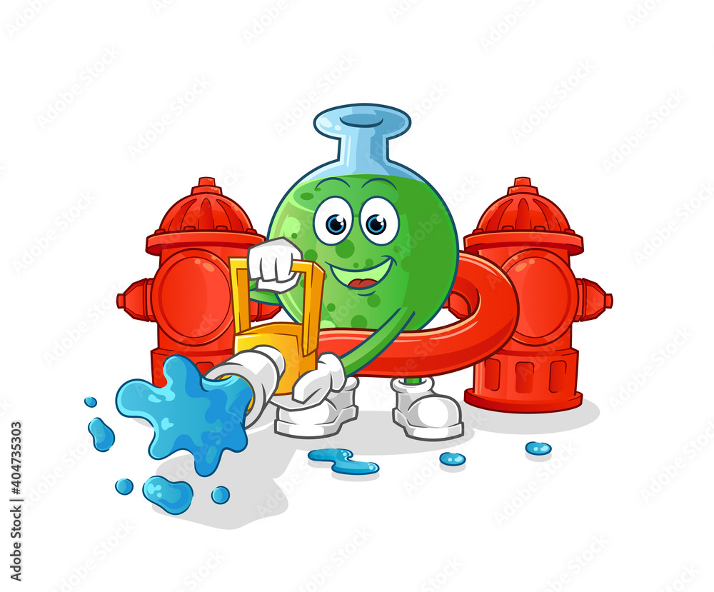 chemical glass firefighter vector. cartoon character chemical glass firefighter vector. cartoon character
