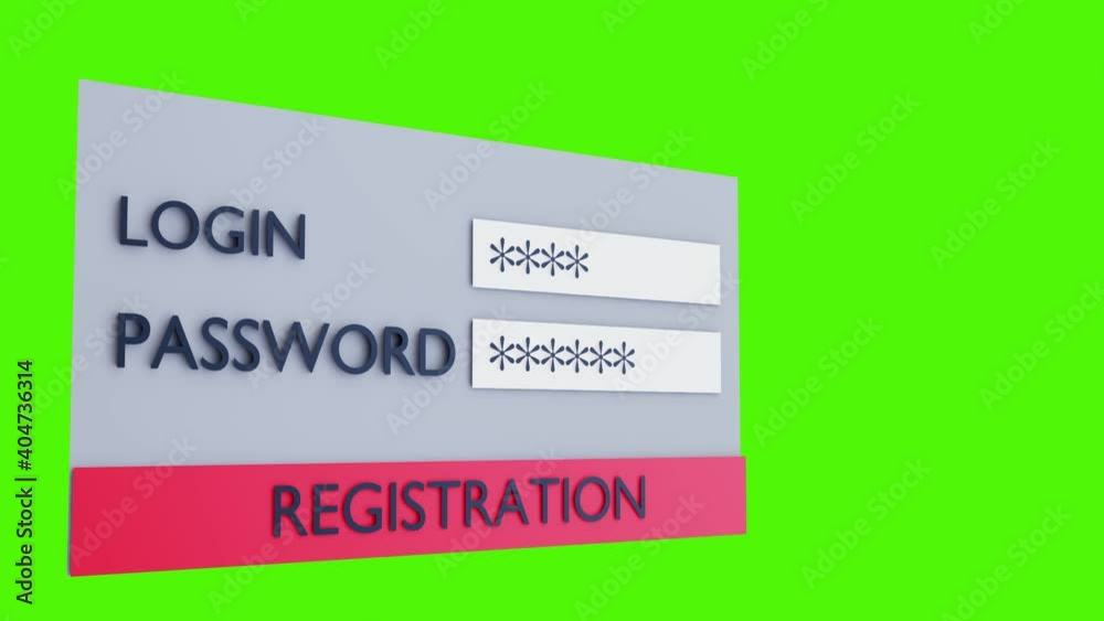 Login form page. animated registration window Login form page. animated registration window
