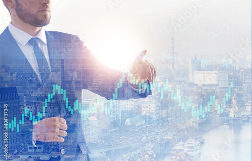 Double exposure of business...