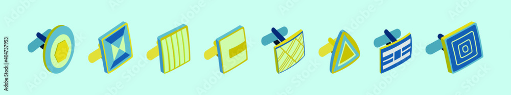 Ταπετσαρία set of cufflink cartoon icon design template with various models
