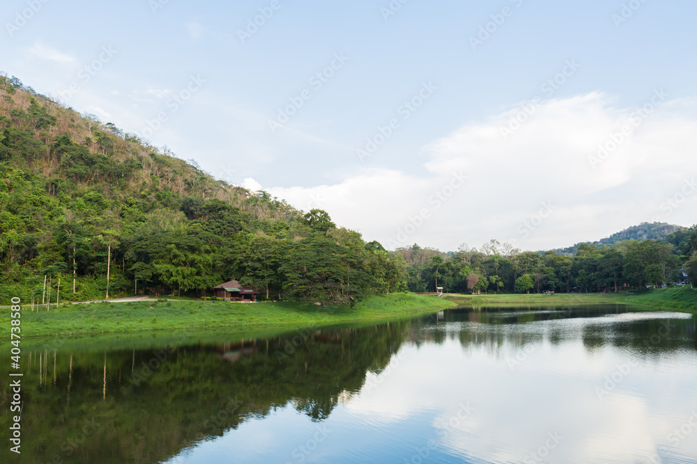 Khao Ruak Reservoir at Namtok Samlan National Park in Saraburi Thailand is a reservoir that tourists come to relax or camping during the holiday Khao Ruak Reservoir at Namtok Samlan National Park in Saraburi Thailand is a reservoir that tourists come to relax or camping during the holiday