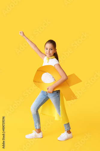 Little girl with golden rib...