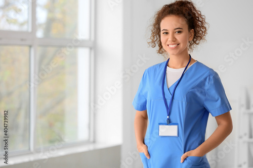 African-American female doctor in clinic photo