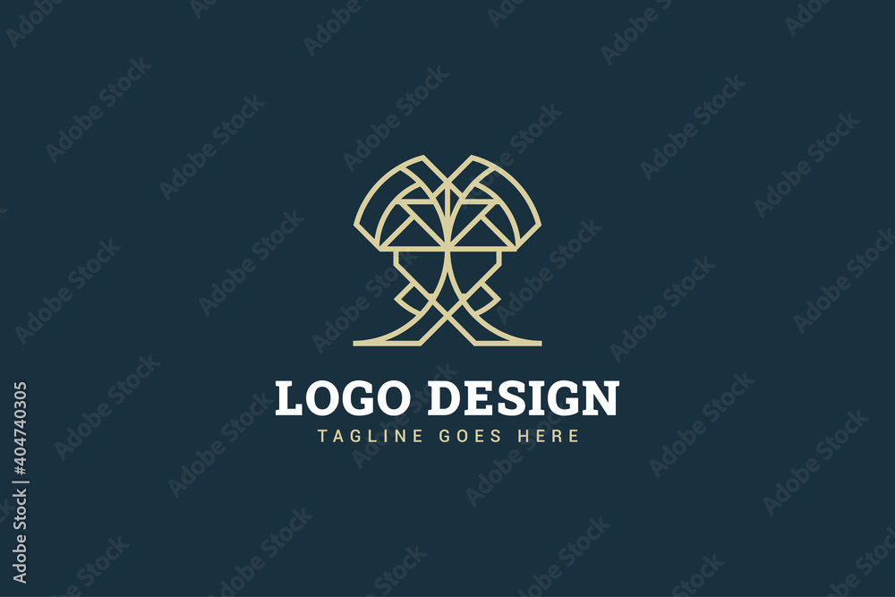 Abstract logo design with letter x shape in line style concept for your business identity Abstract logo design with letter x shape in line style concept for your business identity