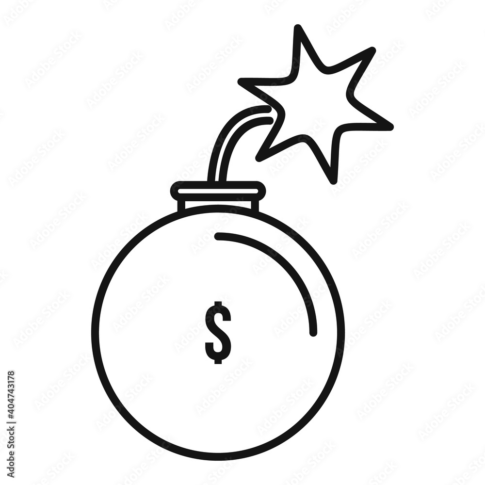 Bomb trade war icon. Outline bomb trade war vector icon for web design isolated on white background Bomb trade war icon. Outline bomb trade war vector icon for web design isolated on white background