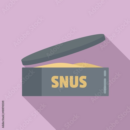 Snus tin can icon. Flat illustration of snus tin can vector icon for web design