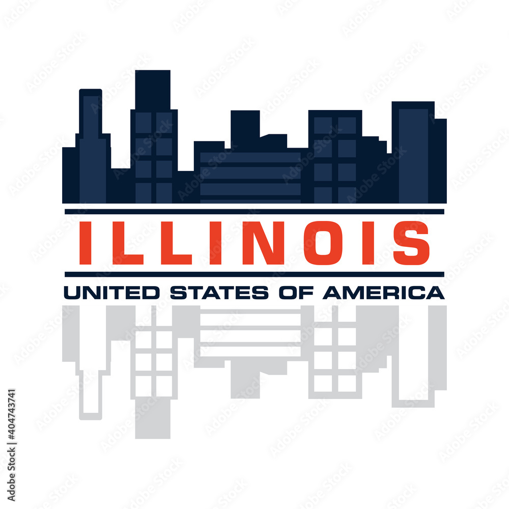 Illinois Skyline Vector , Chicago Skyscraper Logo