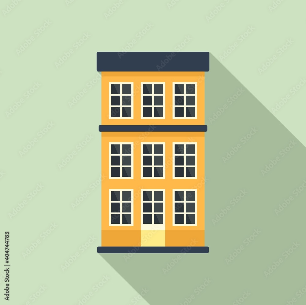 Swedish apartments building icon. Flat illustration of swedish apartments building vector icon for web design