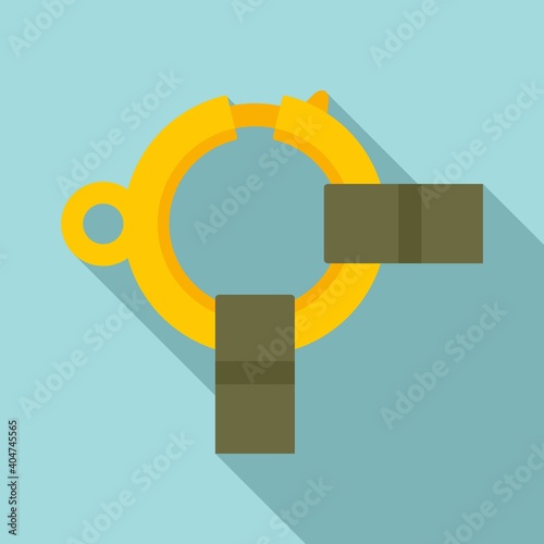 Industrial climber rings icon. Flat illustration of industrial climber rings vector icon for web design