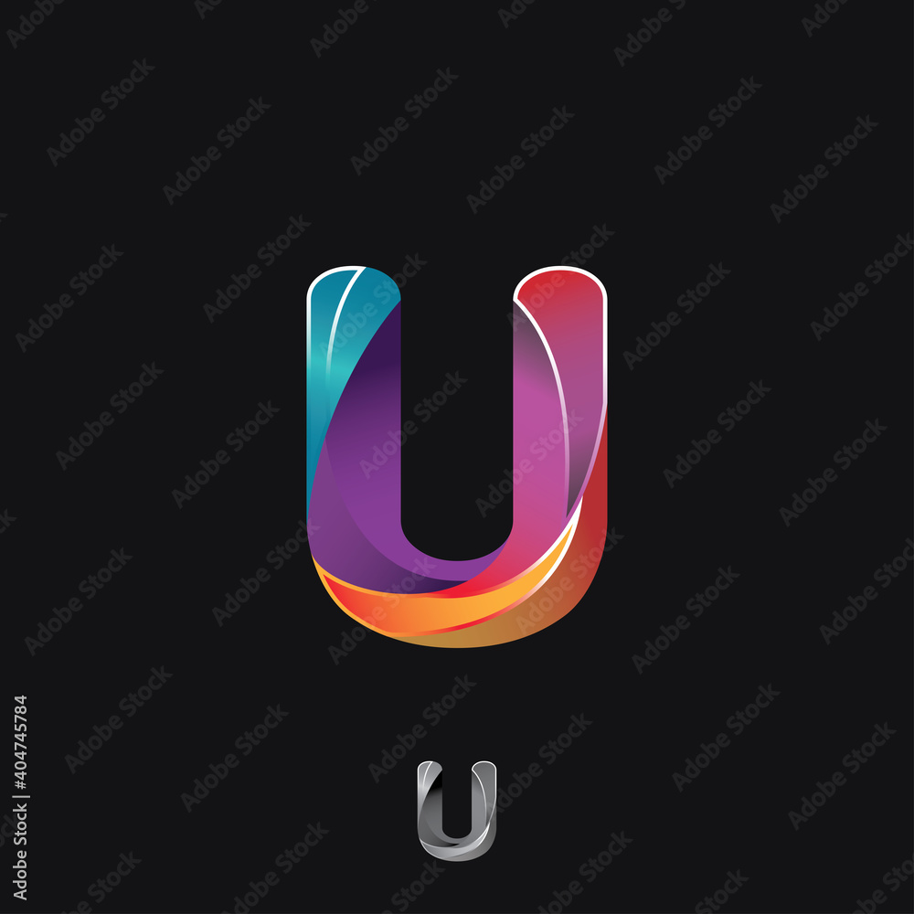 Colorful gradient rounded Letters U initial Colorful gradient rounded Letters U initial