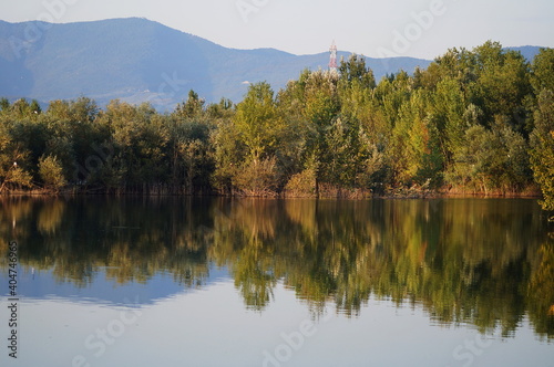 Lake in Parco dei Renai, Tuscany, Italy
