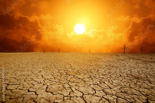 Fototapet arid land, climate change concept