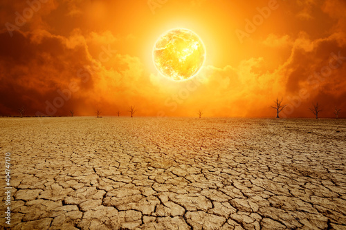 Valokuvatapetti arid land, climate change concept