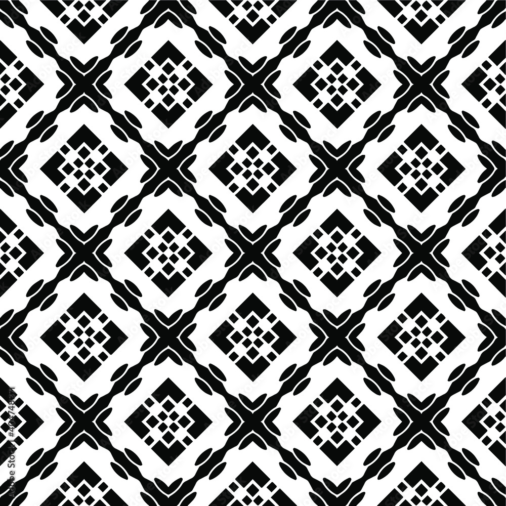Black and white texture. Abstract seamless geometric pattern.

