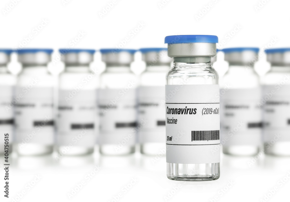 Vaccine for immunization against COVID-19 on white background Vaccine for immunization against COVID-19 on white background