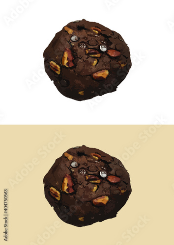 Sweet cacao pecan chocolate cookie