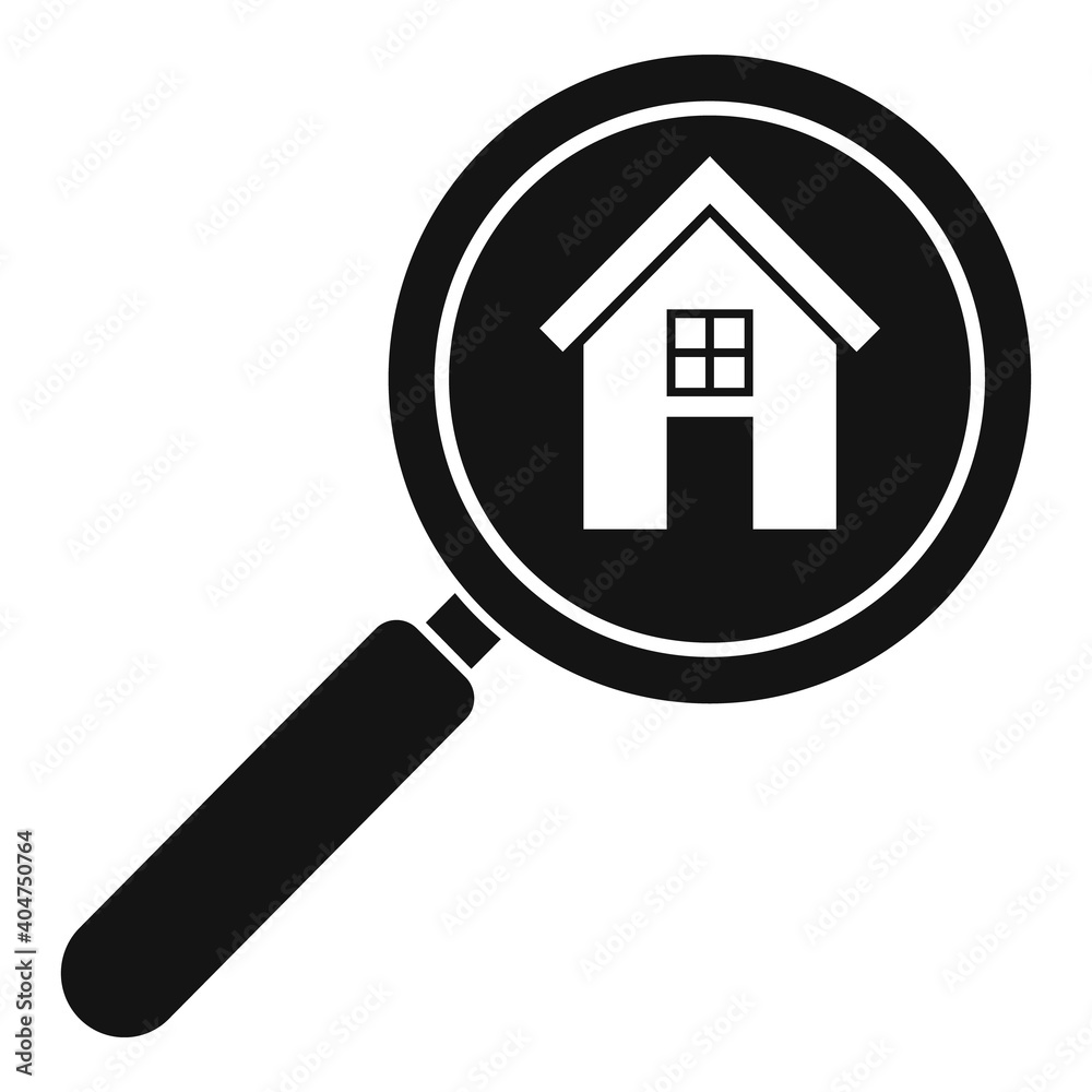Realtor magnifier icon. Simple illustration of realtor magnifier vector icon for web design isolated on white background Realtor magnifier icon. Simple illustration of realtor magnifier vector icon for web design isolated on white background