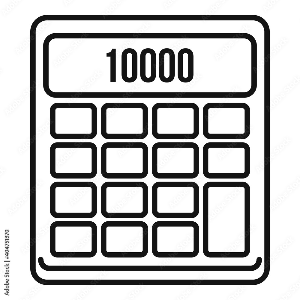Realtor calculator icon. Outline realtor calculator vector icon for web design isolated on white background Realtor calculator icon. Outline realtor calculator vector icon for web design isolated on white background