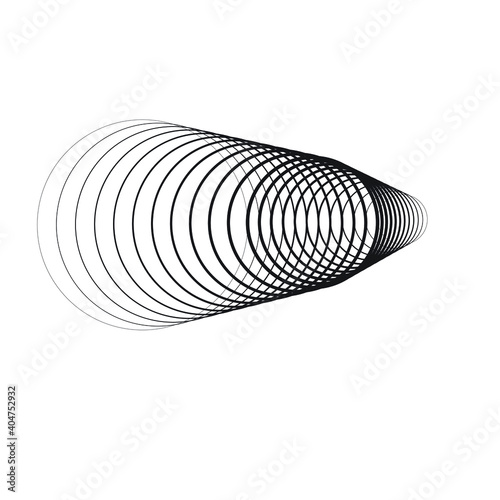 Circle lines in tunnel form. logo . vector blend tool pipe . tube design element