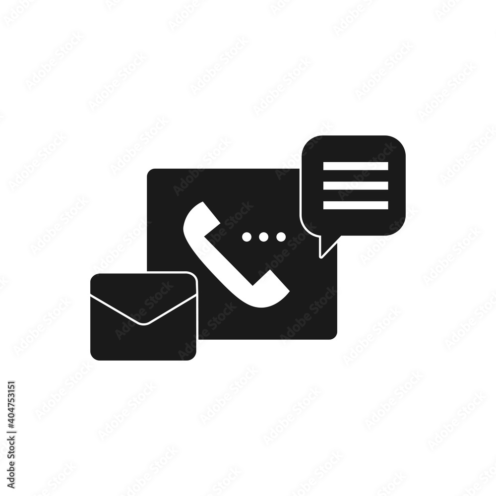 support service solid style icon with phone, email and chat bubble sign symbol vector illustration support service solid style icon with phone, email and chat bubble sign symbol vector illustration