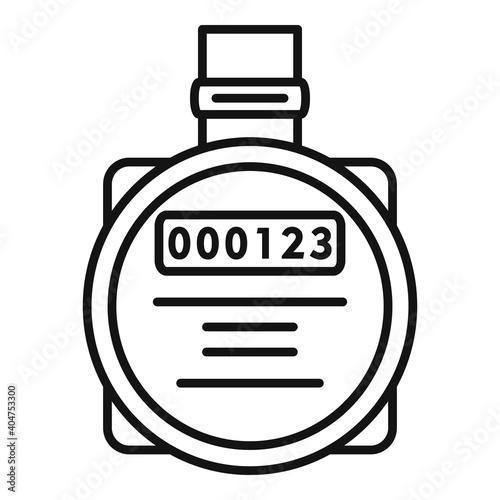 Water counter icon. Outline water counter vector icon for web design isolated on white background
