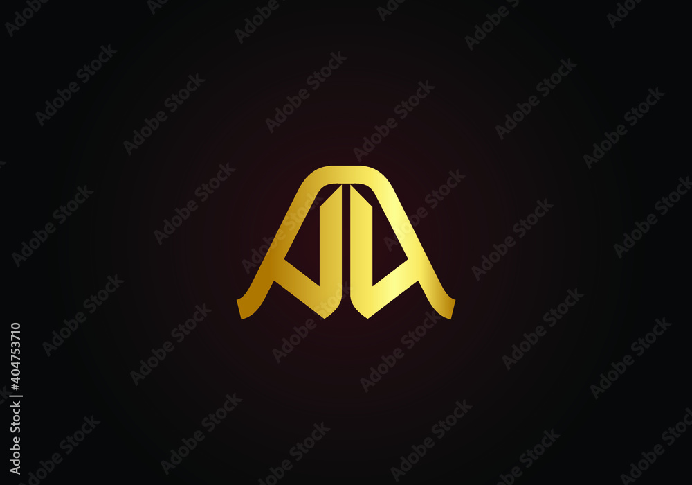 A or AA Letter Logo Template Illustration Design in gold color. Vector EPS. A or AA Letter Logo Template Illustration Design in gold color. Vector EPS.