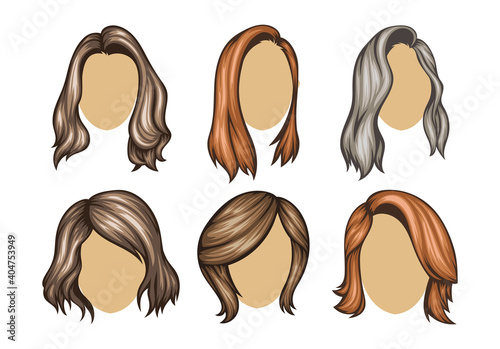 Set of Variety women hairstyles