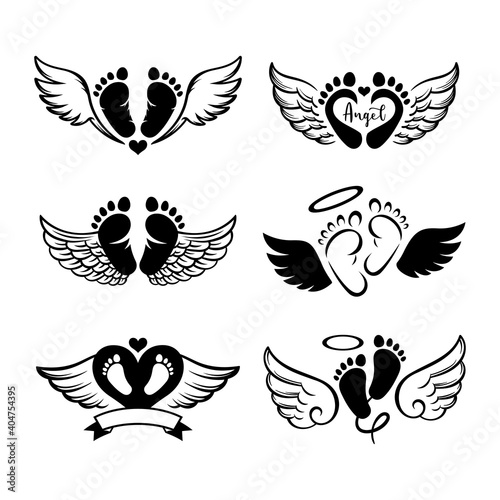 Set of baby foot print