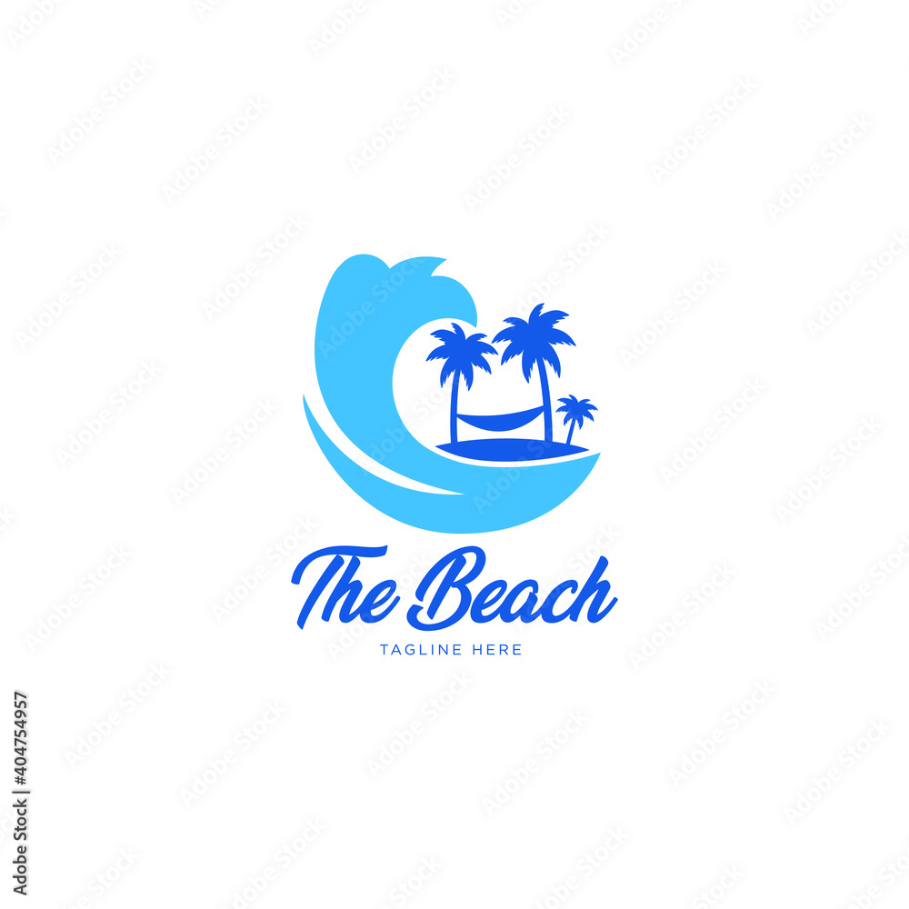 Beach holiday travel logo, Beach holiday travel logo,